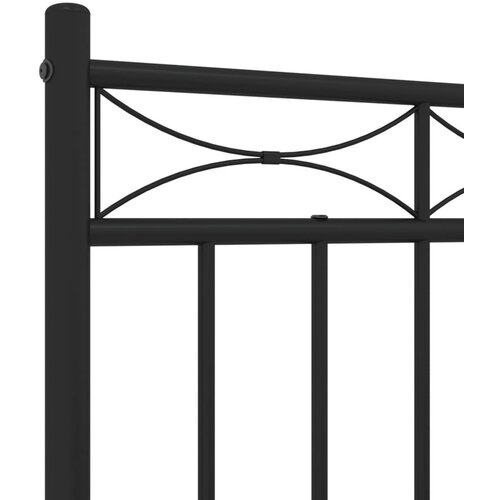  Metalni okvir za krevet s uzglavljem crni 120x200 cm Slike
