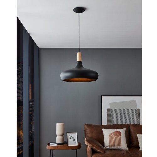 Eglo visilica Sabinar 900163, 1x E27, &amp;Oslash;40 cm, crna i drvo Slike
