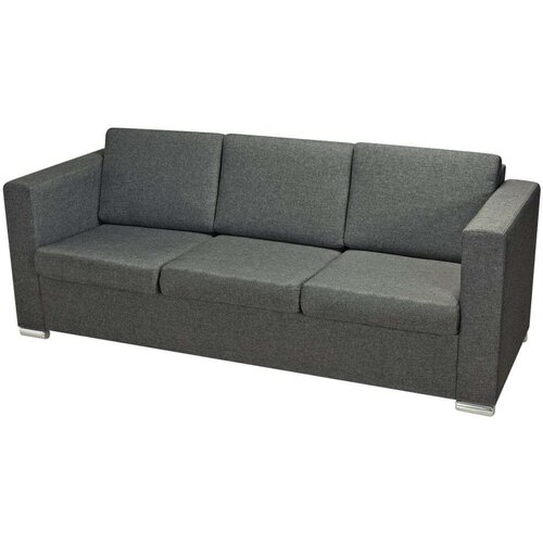  Dvodijelni set sofa od tkanina tamnosivi Slike