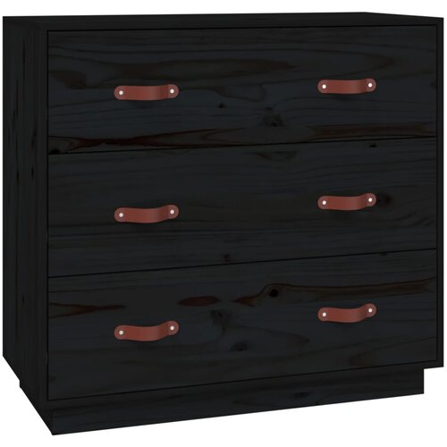 Maison Chic Komoda - Predalnik črna 80x40x75 cm trdna borovina, (21715929) Slike