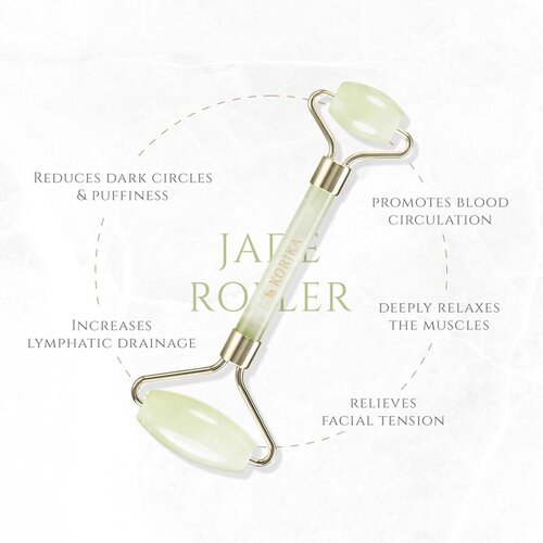 KORIKA Tools Face Roller &amp;amp; Gua Sha valjak za masažu za lice i pomagalo za masažu Jade Green Slike