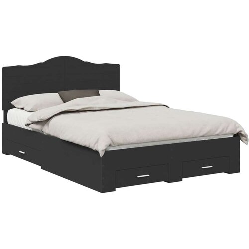  Konstrukcija postelje Črna 140 x 190 cm Konstruiran les, (5000121143) Slike