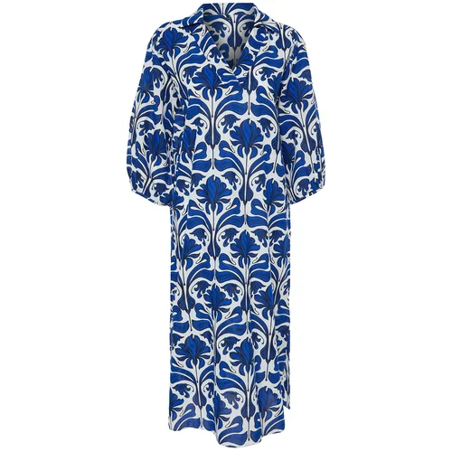 Trendyol Ethnic Patterned Wide Fit Midi Woven 100% Cotton Beach Dress