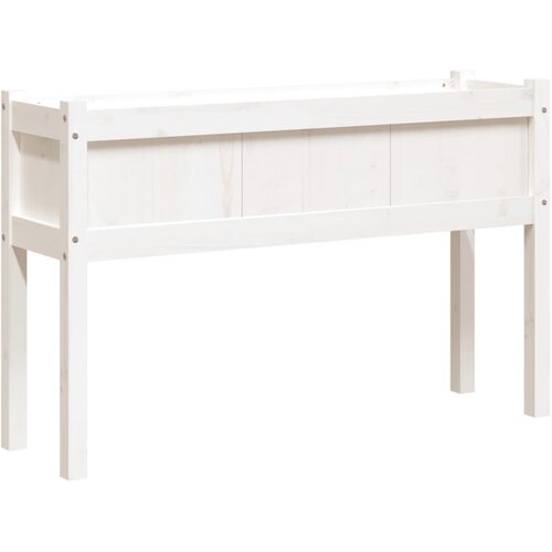  Vrtna sadilica s nogama bijela 110x31x70 cm od masivne borovine Slike