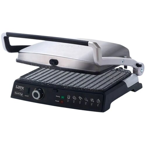 Sarex SR-3411 Gril toster, 6 sendviča, Srebrni Slike