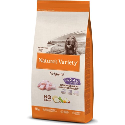 Nature's Variety suva hrana za odrasle pse srednjih i vleikih rasa original no grain - ćuretina 12kg Slike