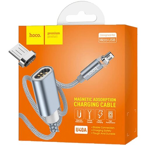 Hoco . USB kabel za smartphone, metal magnetic, micro USB, 2.0 A - U40A Magnetic microUSB Slike