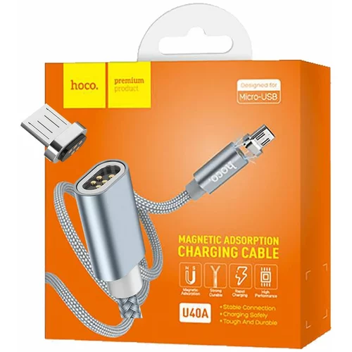 Hoco . USB kabel za smartphone, metal magnetic, micro USB, 2.0 A - U40A Magnetic microUSB