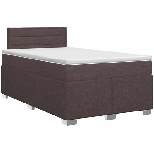  Boxspring krevet s madracem Tamno smeđa 120 x 190 cm Tkanina - Tamno smeđa 120 x 190 cm Dizajn linija Slike