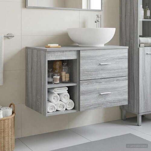  Set namje&scaron;taja za kupaonicu 2 kom. Siva Sonoma 49,5 x 44,5 x 80 cm Cijene