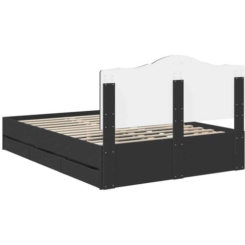  Okvir za krevet Crna 140 x 200 cm Inženjersko Drvo - Crna 140 x 200 cm Slike