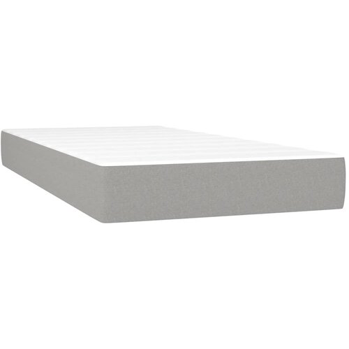  Krevet box spring s madracem LED svjetlosivi 90x200 cm tkanina Slike
