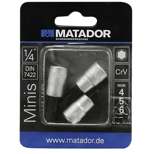Matador Set nastavkov za nasadne ključe (4,5,6 x 32 mm, 1/4")