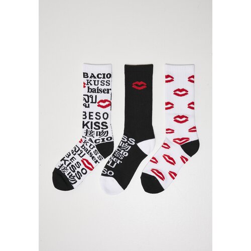 MT Accessoires Kiss Socks 3-Pack Black/White/Red Cene