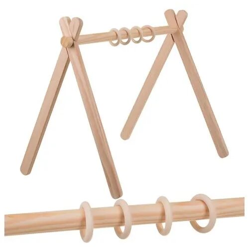  Drveni stalak za igru ​​beba (Baby Gym) - 64 × 43 × 52 cm , 0+, prirodno drvo Cene