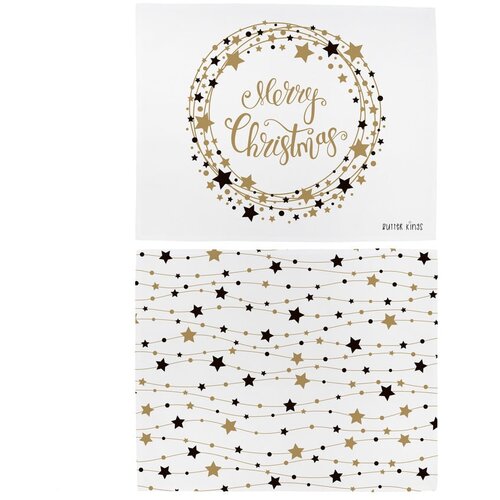 Butter Kings set 2 pamučne podloge s božićnim motivom Stars Wreath, 45 x 35 cm Slike