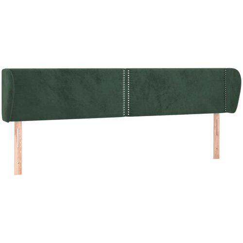 VidaXL Uzglavlje s u&amp;scaron;ima tamnozeleno 163x23x78/88 cm bar&amp;scaron;unasto Slike