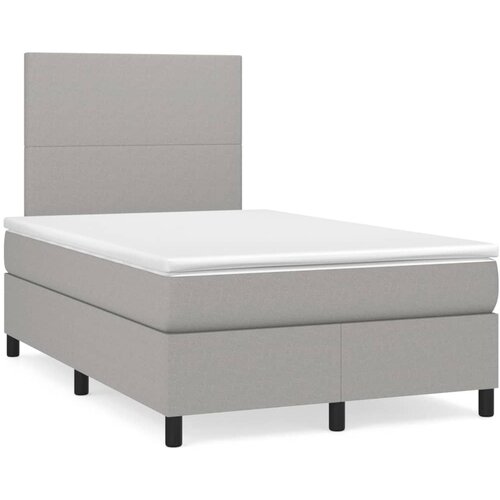 VidaXL Krevet s oprugama i madracem LED svjetlosivi 120x190 cm tkanina Slike