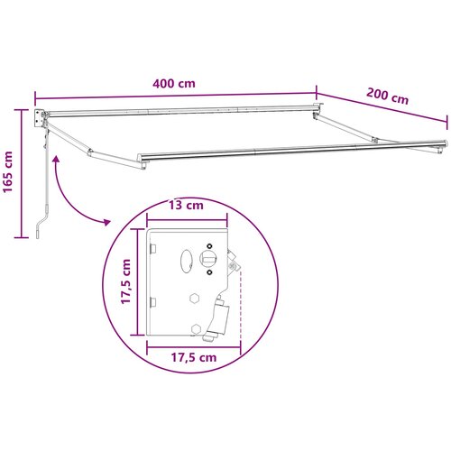  Povlačivi tende Sivosmeđa 4 x 2 m Poliester i metal Slike