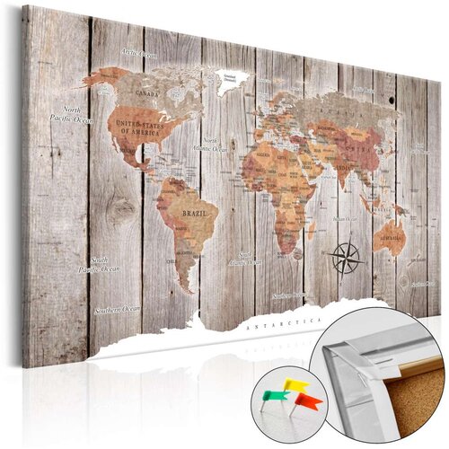  Slika na plutenoj podlozi - Wooden Stories [Cork Map] 90x60 Slike