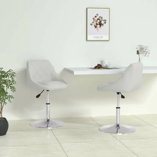  Jedilni stol 2 kosa belo umetno usnje, (20947857)