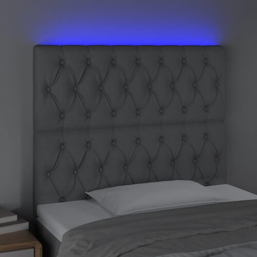  LED uzglavlje svjetlosivo 100x7x118/128 cm od tkanine Slike
