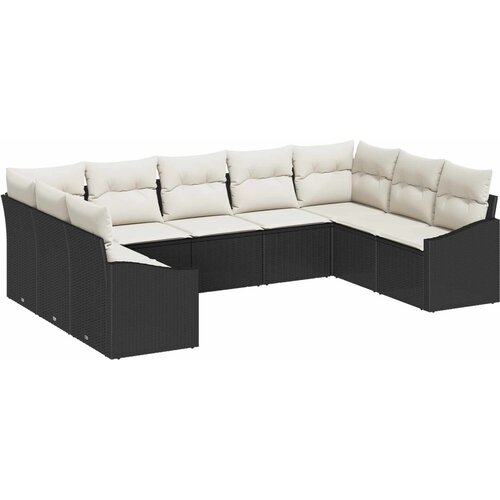  Sjedeća garnitura za vrt 9 kom. Crna i Krema poliratan 289 x 178,5 x 69 cm Cijene
