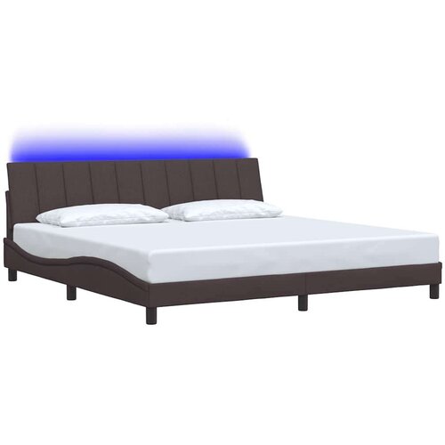  Okvir za krevet bez madraca tamnosmeđi 200x200 cm od tkanine - Tamno smeđa 200 x 200 cm Slike