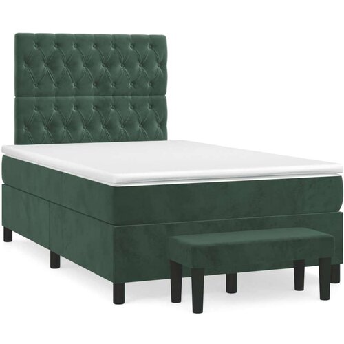  Krevet box spring s madracem tamnozeleni 120x190 cm baršunasti Cijene
