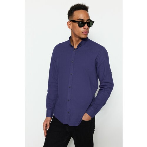 Trendyol shirt - navy blue - slim fit Slike