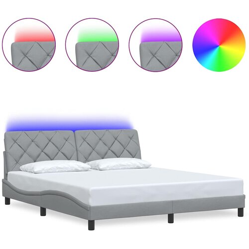 Maison Chic Posteljni okvir - Dvoposteljna postelja - Zakonska postelja z LED brez vzmetnice svetlo siv 180x200 cm, (21697006) Cene