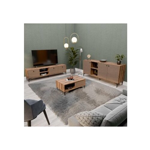 Hanah home set 1360-2090-1680 walnut living room furniture set Slike