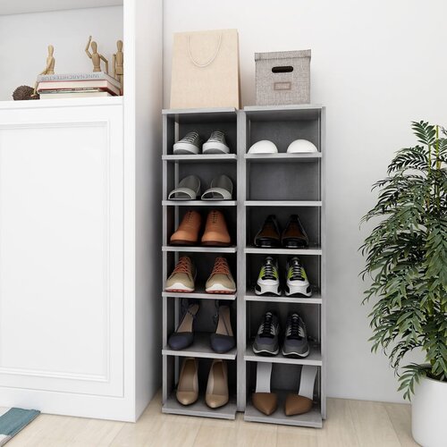 The Living Store omarica za čevlje 2 kosa betonsko siva 27,5x27x102 cm - omara za čevlje, (21434155) Slike