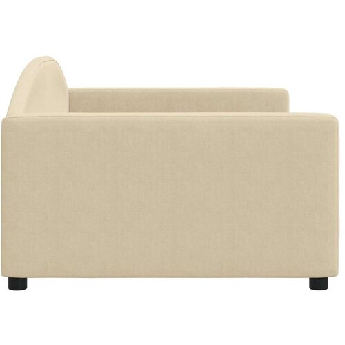 VidaXL Dnevni krevet krem 100 x 200 cm od tkanine Slike