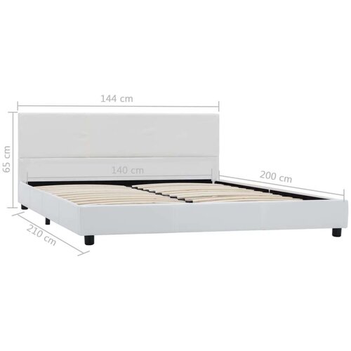  Za krevet od umjetne kože bijeli 140 x 200 cm Slike