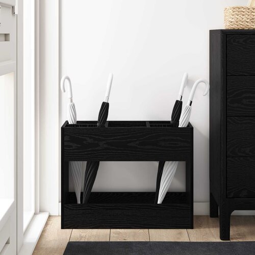  Stalak za ki&amp;scaron;obran Crni hrast 65 x 24 x 50 cm Konstruirano drvo Slike