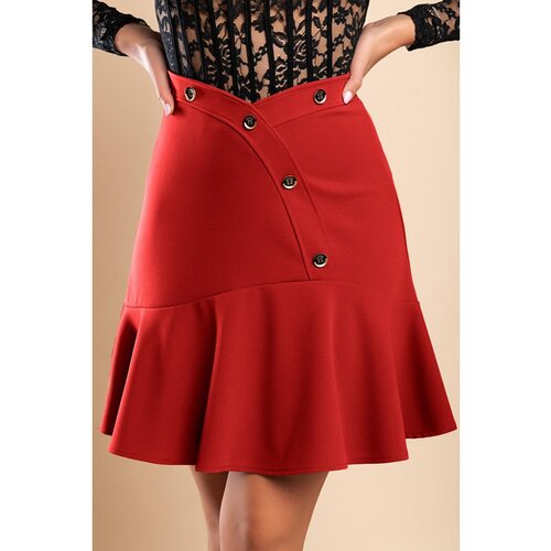 Fenzy Mini Suknja S Ukrasnim Gumbima, Crvena Slike