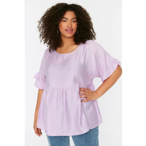 Trendyol Curve Lilac Ruffle Woven Blouse