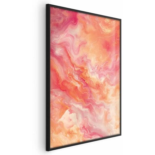  Plakat Fiery Colors - dynamic shapes in fire and pink tones 40x60 Crni okvir Cijene