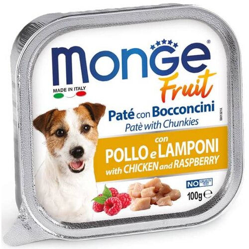Monge fruit piletina-malina 100g Slike
