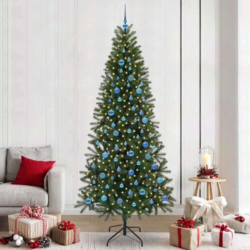 vidaXL Umestno božično drevo med 300 LED Zelena 240 cm PE in PVC Cene