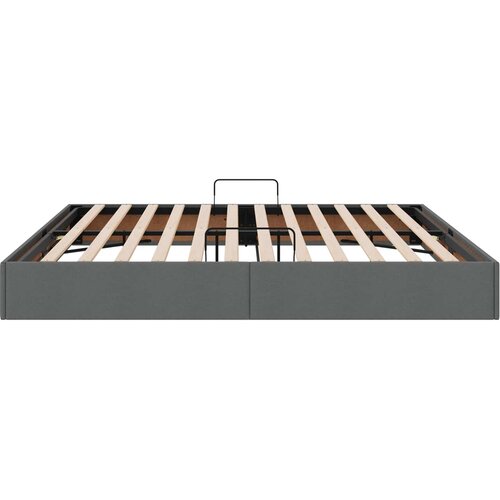 Otomanski krevet s pohranom Tamno siva 200 x 200 cm tkanina Slike