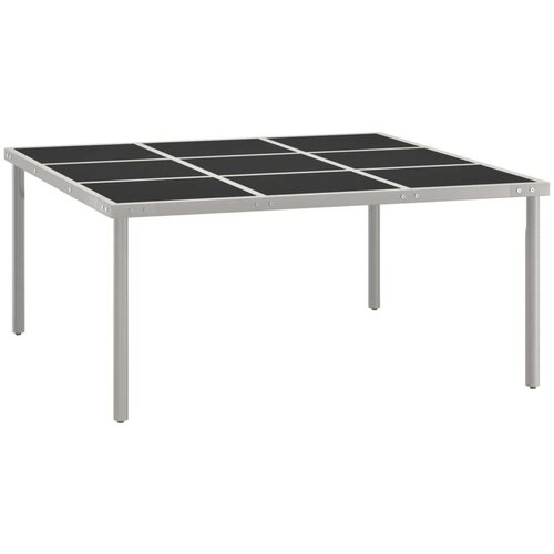 vidaXL vrtna jedilna miza 170x170x74,5 steklo in jeklo Cene