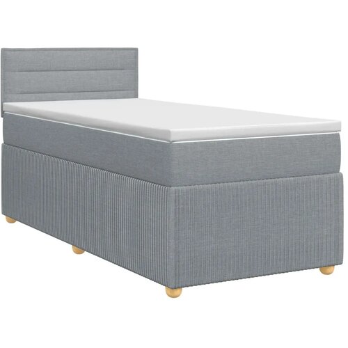  Boxspring krevet s madracem Svjetlosiva 90 x 190 cm Tkanina - Svjetlosiva 90 x 190 cm Dizajn linija Slike