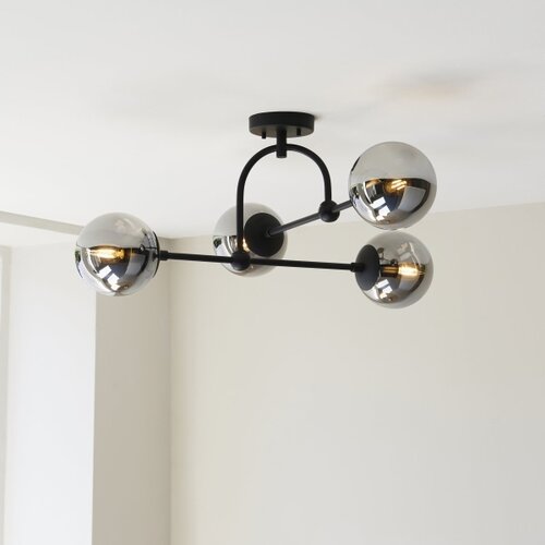 Endon 106662 - plafonski luster ontario 4xE14/7W/230V crna/zadimljena Slike