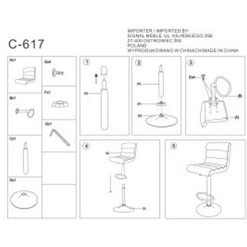 Molarem Home barska stolica BAROWY C-617 - Eko koža Slike