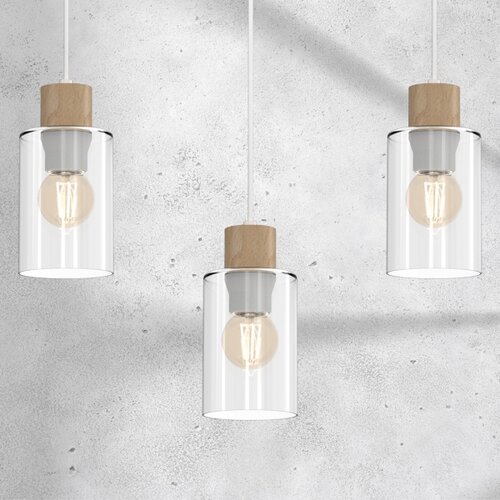  Visilica na sajli MADERA 3xE27/60W/230V bela/drvo Slike