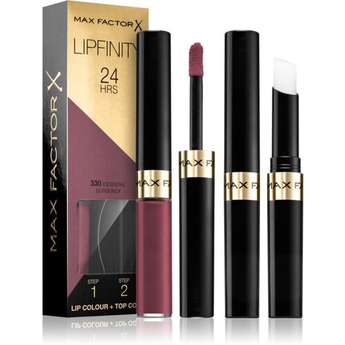 Max Factor lipfinity 24HRS dolgoobstojna &amp;scaron;minka z balzamom za nego ustnic 4,2 g odtenek 330 essential burgundy za ženske Slike