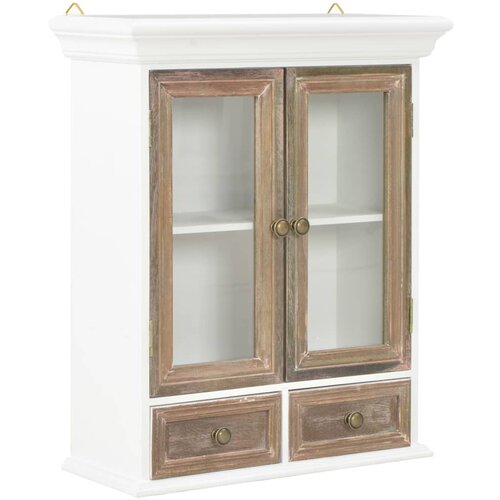 vidaXL Stenska omarica iz trdnega lesa 49x22x59 cm bela Cene