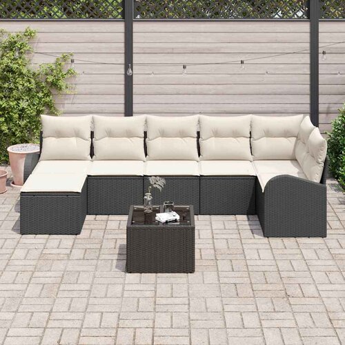  Set sofe s jastukom s pohranom 8 pcs Crna poliratan Slike